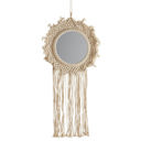 Bohemian Style Hanging Mirror | Wall Hanging Macrame Decor | 12.2" x 25.2"