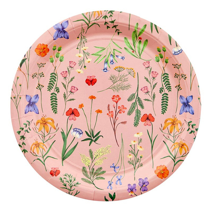 Boho Flowers  Paper Plates – 12ct | Floral Party Plates | 9"
