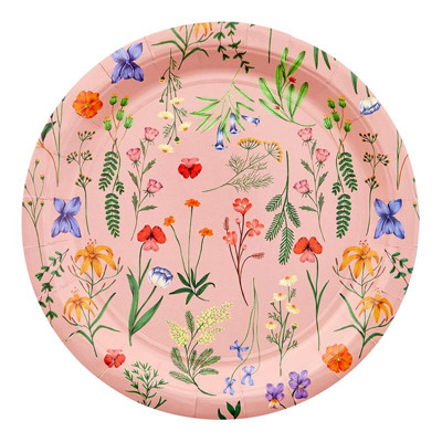 Boho Flowers  Paper Plates – 12ct | Floral Party Plates | 9"