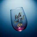  Bold But Not Old Stemless Wine Glass - Birthday or Retirement | Rainbow Glass | 20oz