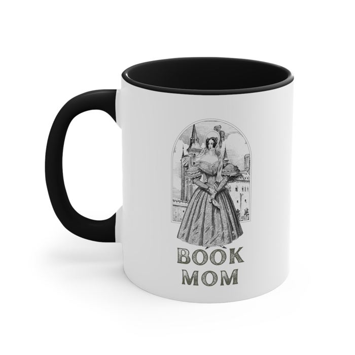 Book Mom Accent Coffee Mug, 11oz  | Mothers Day Bibliophile Book Lovers