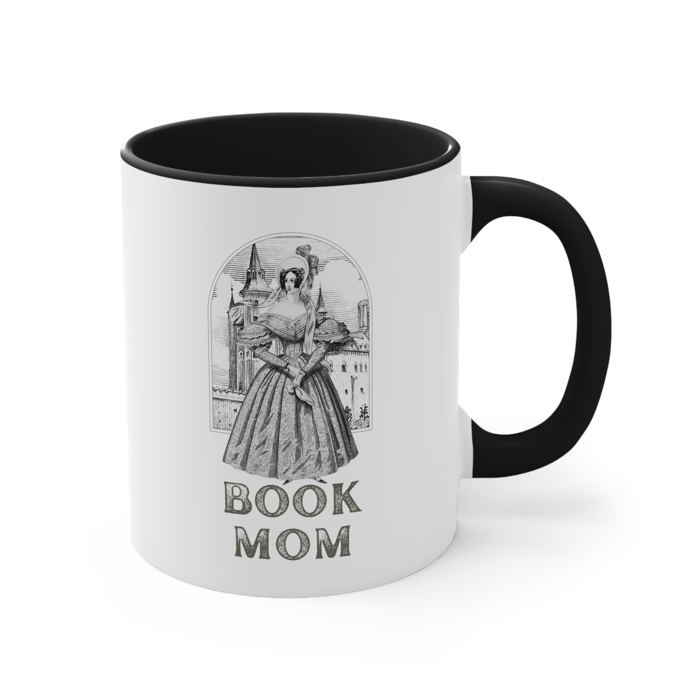 Book Mom Accent Coffee Mug, 11oz  | Mothers Day Bibliophile Book Lovers