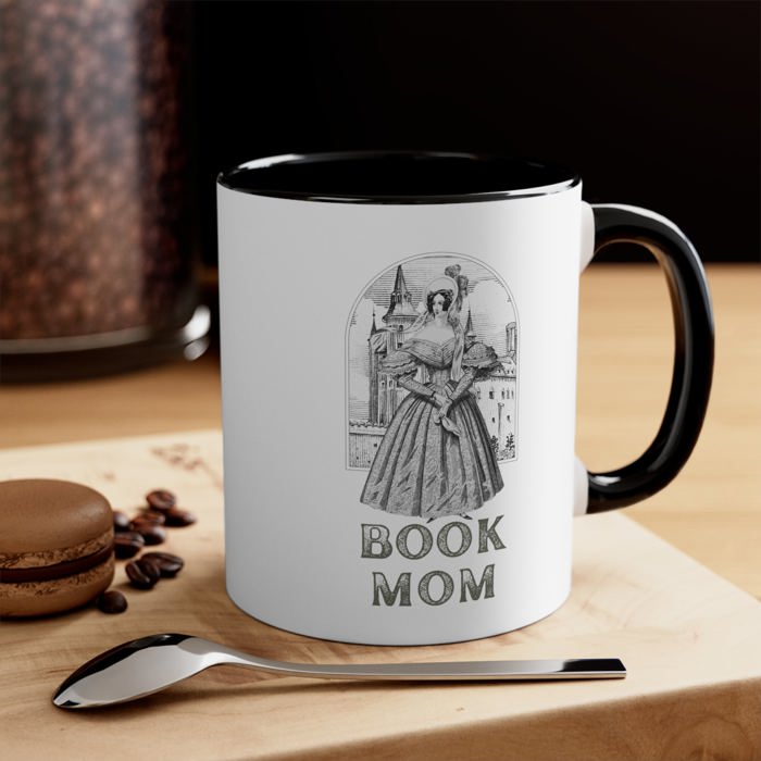 Book Mom Accent Coffee Mug, 11oz  | Mothers Day Bibliophile Book Lovers