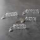  Boss Acrylic Word Keychain | Clear Transparent Word Shaped Keyholder