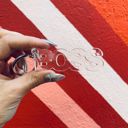  Boss Acrylic Word Keychain | Clear Transparent Word Shaped Keyholder