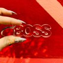  Boss Acrylic Word Keychain | Clear Transparent Word Shaped Keyholder