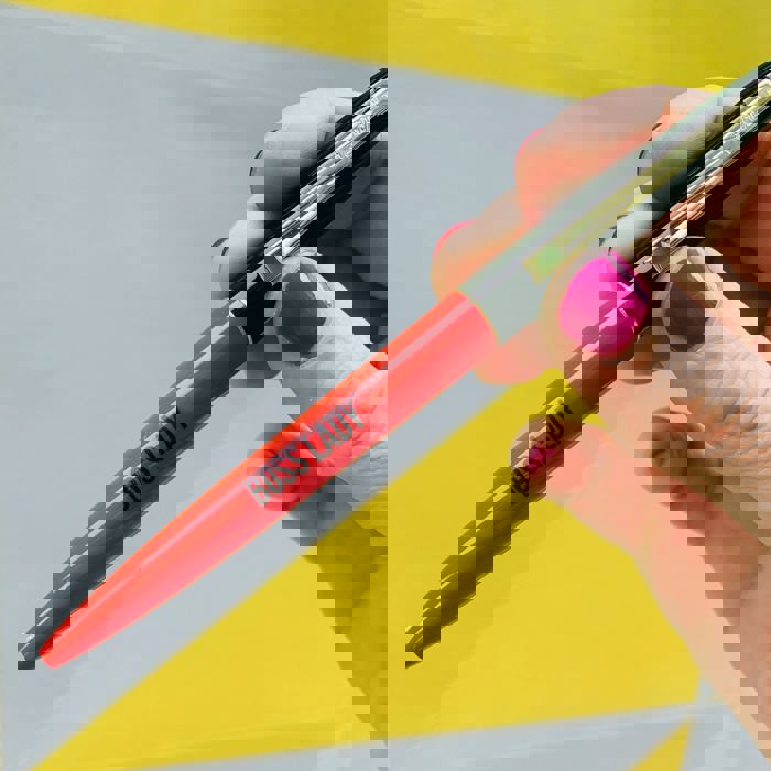 Boss Lady Two-Tone Refillable Pen in Cherry Red and Black