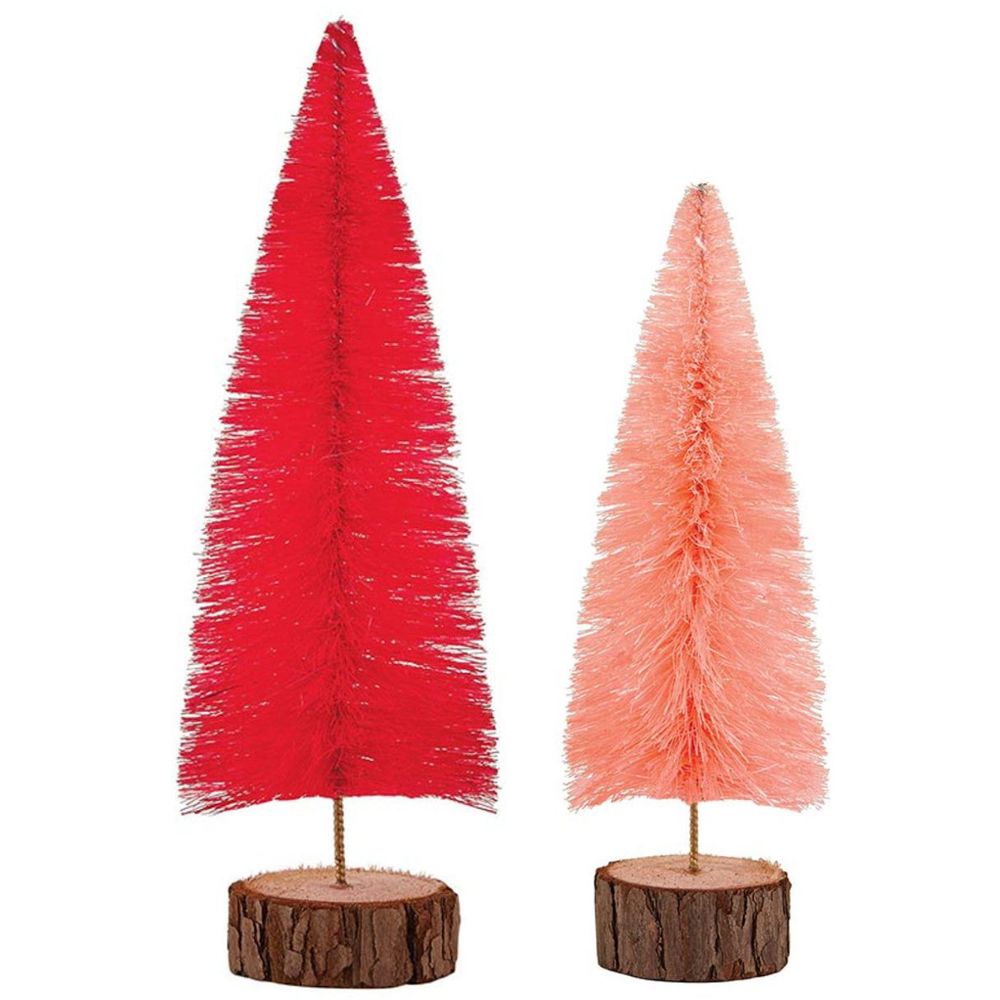 Bottle Brush Tree in Blush and Dark Pink | Holiday Decor