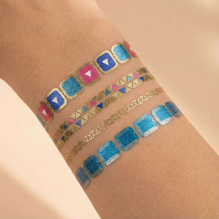 Bracelet Pack Temporary Tattoo Set | 8 Tattoos on a Single Sheet
