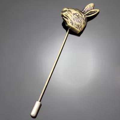 Brass Tone Rabbit Stick Pin Brooch