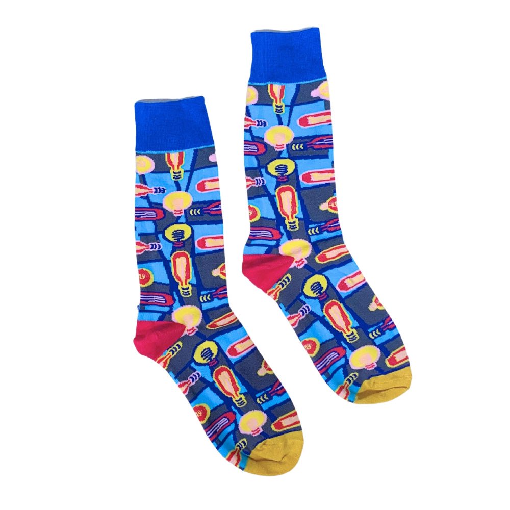 Trippy Fun Groovy Themed Socks - 80's Colorful Retro Socks