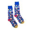 Bright Idea Lightbulb Trippy Fun Groovy Themed Socks - 80's Colorful Retro Socks