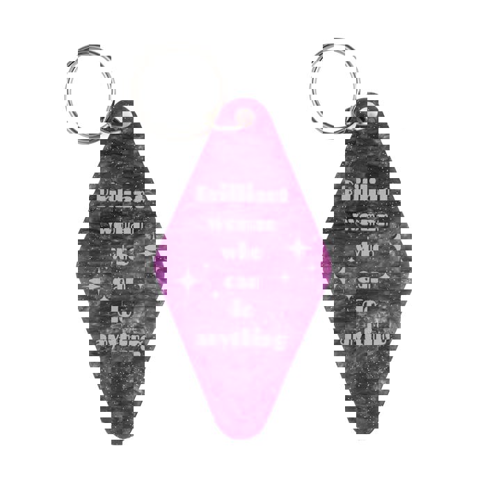 Brilliant Woman Who Can Do Anything Purple Marble Keychain | Gift for Her