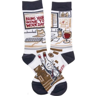 Bring Your Wine To Work Day Socks | Funny Office Dress Socks