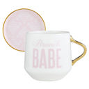  Brunch Babe Mug & Coaster Lid | Ceramic Coffee Tea Cup with Lid Gift Set