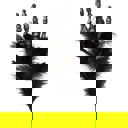  Burlesque Corpse Skeleton Hand Feather Floral Pick in Black | Halloween Theme Decor