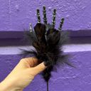  Burlesque Corpse Skeleton Hand Feather Floral Pick in Black | Halloween Theme Decor