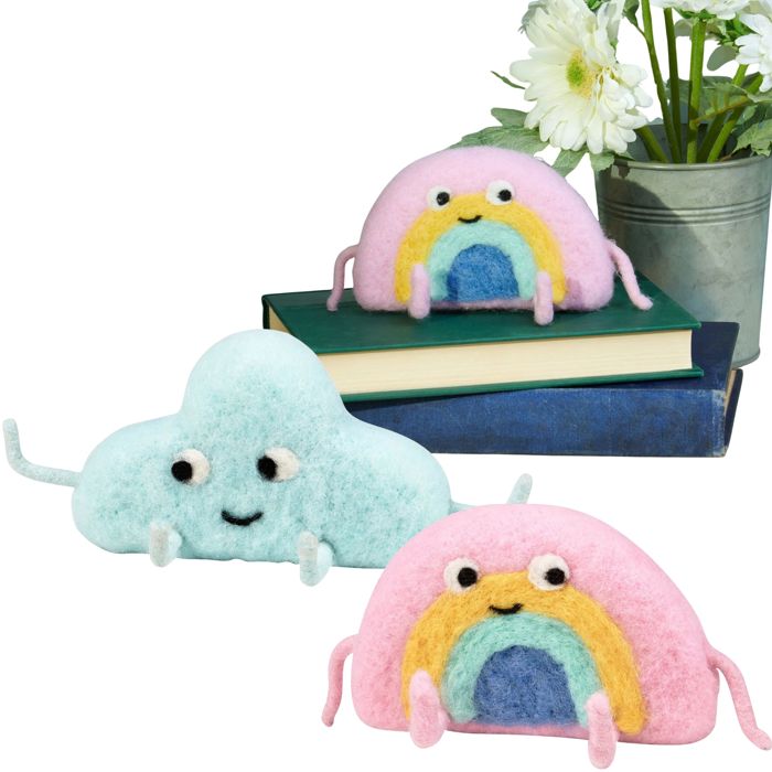 Rainbow and Cloud Critter | Cute Free-stand Desk Decor 