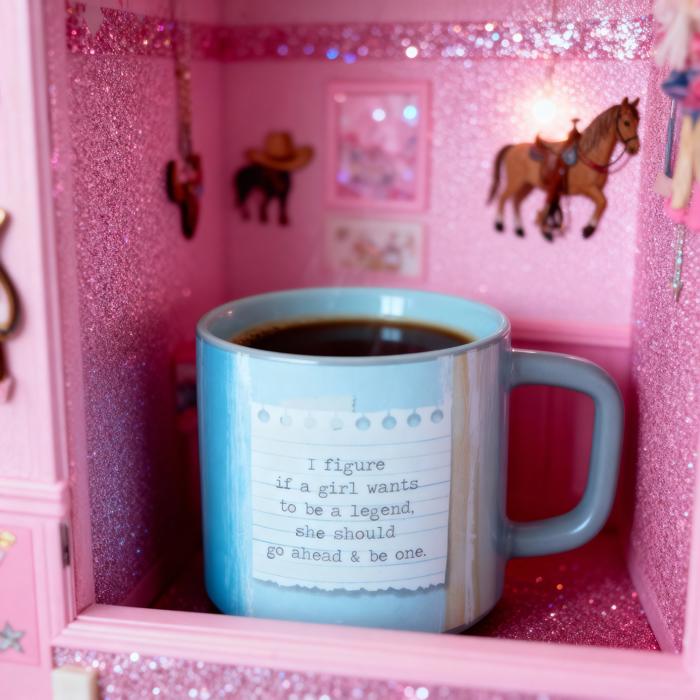 Calamity Jane "If a Girl Wants To Be A Legend" Gift Coffee Mug | Stoneware Tea Coffee Cup | 14oz