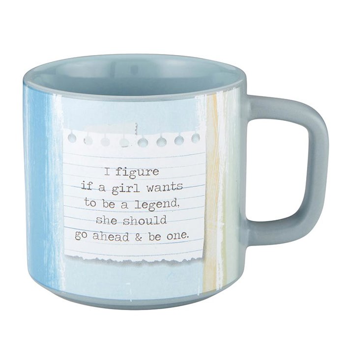 Calamity Jane "If a Girl Wants To Be A Legend" Gift Coffee Mug | Stoneware Tea Coffee Cup | 14oz