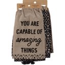  Capable Of Amazing Things Dish Cloth Towel Set | 2 Coordinating Cotton Towels