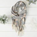 Caroline Plaid Scarf in Gray Giftable Plaid Winter Scarves - Hers and His