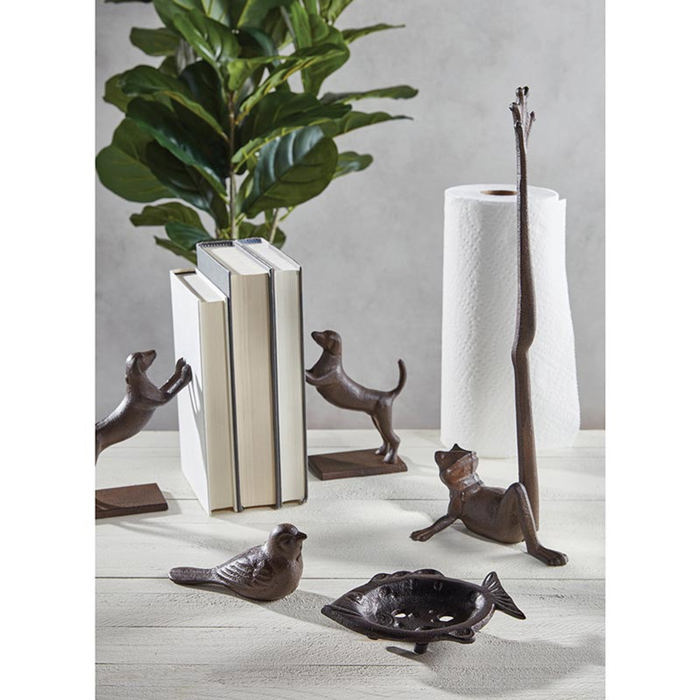 Cast Iron Bird Decor in Rustic Brown | Decorative Table Shelf Figurine | Nature Bird Lover Gifts Outdoor Decor