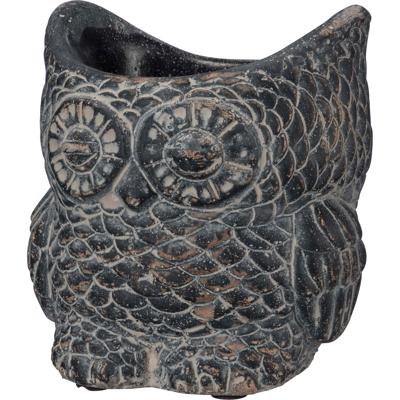 Cement Owl Planter in Dark Gray | Succulents Greenery Plant Pot | Decorative Indoor Outdoor Garden Décor
