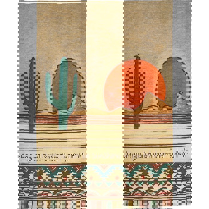 Change Can Be Sunshine If You Let It In Kitchen Towel | Woodburned Desert Hand Tea Dish Cloth | 18" x 28"