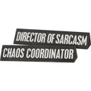  Chaos Coordinator / Director Of Sarcasm Reversible Wooden Desk Plate