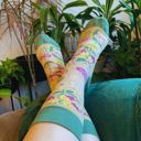  Chaos Coordinator Funny Socks in Green and Floral | Novelty Crew Socks | Gift for Her