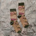  Chaos Coordinator Funny Socks in Green and Floral | Novelty Crew Socks | Gift for Her