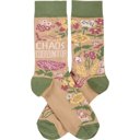  Chaos Coordinator Funny Socks in Green and Floral | Novelty Crew Socks | Gift for Her