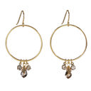  Dangle Hoop Gem Earrings - 6 Color Options |  Cut Glass Gemstones Fashion Jewelry