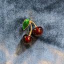 Cheeky Cherries Brooch | 1.45" Wide Pin in Metal Alloy with Gold Finish
