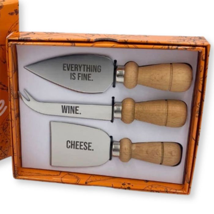 Funny Cheese Charcuterie Utensils Gift Set | Serving Knives for Hosting
