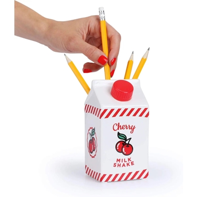 Cherry Milk Shake Ceramic Pen Pot | Retro Pen Holder