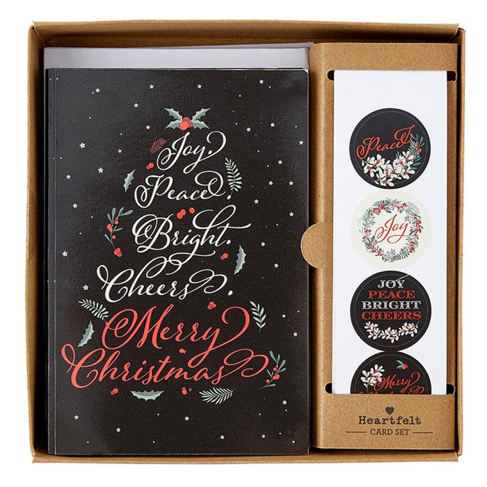 SALE Christmas Card Box Sets with Sticker Seals - 3 Options - Includes Envelopes and Stickers Xmas Greeting Cards 