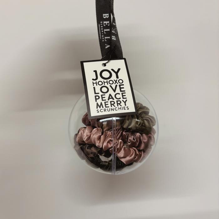 Christmas Ornament Full of Satin Scrunchies! | Cute Hair Accessory Stocking Stuffer Hair Tie Set