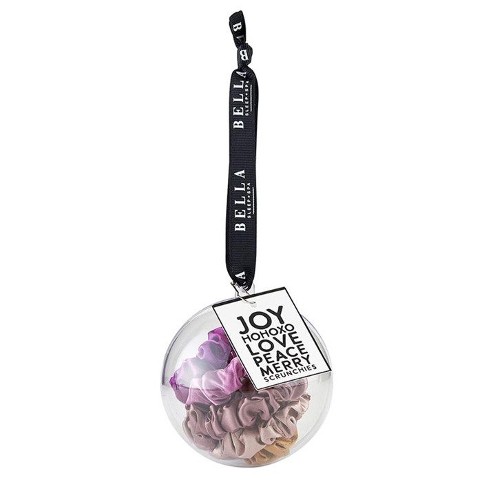 Christmas Ornament Full of Satin Scrunchies! | Cute Hair Accessory Stocking Stuffer Hair Tie Set