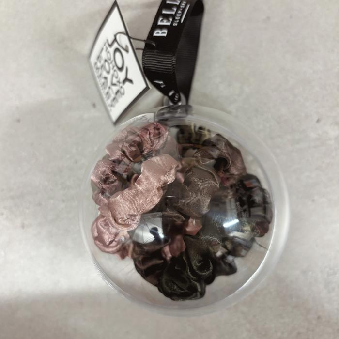 Christmas Ornament Full of Satin Scrunchies! | Cute Hair Accessory Stocking Stuffer Hair Tie Set