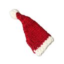  Women's Chunky Hand Knitted Santa Hat | Handmade Yarn Christmas Beanie in Red and White