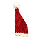  Women's Chunky Hand Knitted Santa Hat | Handmade Yarn Christmas Beanie in Red and White