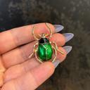 Small Green Beetle Classic Brooch Collection with Gem Embellishments Metal Alloy [8+ Style Options]
