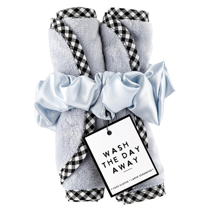 Coastal Face Cloth and Scrunchie Set | Linen Makeup Remover Gift Set For Her