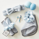 Coastal Face Cloth and Scrunchie Set | Linen Makeup Remover Gift Set For Her