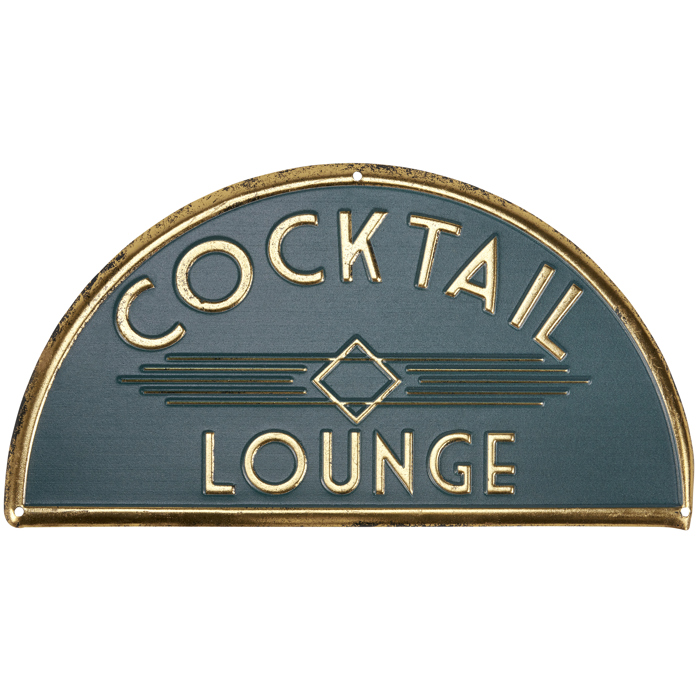 Cocktail Lounge Wall Decor | Vintage Hanging Metal Display | 15" x 12"