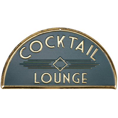 Cocktail Lounge Wall Decor | Vintage Hanging Metal Display | 15" x 12"