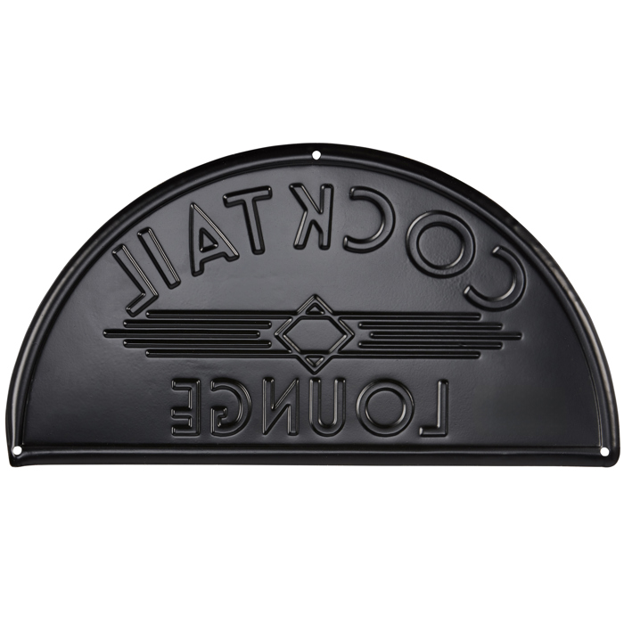 Cocktail Lounge Wall Decor | Vintage Hanging Metal Display | 15" x 12"