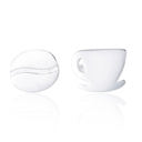 Silver Coffee Cup & Bean Stud Earrings in Rose Gold or Silver